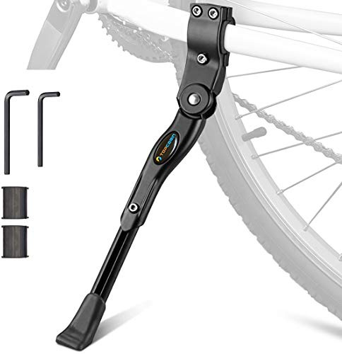TOPCABIN Bicycle Adjustable Aluminium Alloy Bike Bicycle Kickstand Side Kickstand Fit for 22 24 26- Black