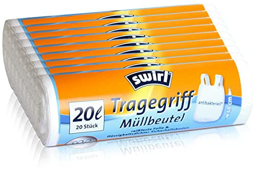 9x Swirl Tragegriff Müllbeutel 20L (20 stk./Rolle)