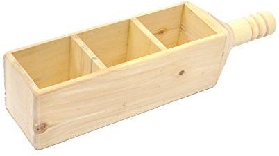 IVEI Wooden Shot Glass Holder - Handcrafted Wooden Bottle-Shaped Shots Glass Holder Tray/Stationery Holder - Wooden Holder for Tequila - 3 Shot Glass Serving Set - Innovative Desk Organizer