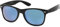 styleBREAKER Unisex Nerd Sonnenbrille mit verspiegelten oder getönten Gläsern, klassisches Retro Design 09020039, Farbe:Gestell Schwarz glanz/Glas Blau