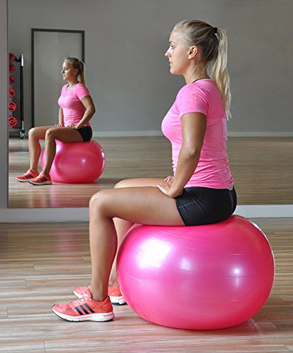 Benelando Gymnastikball mit 65 cm Durchmesser in Zwei Farben (Pink)