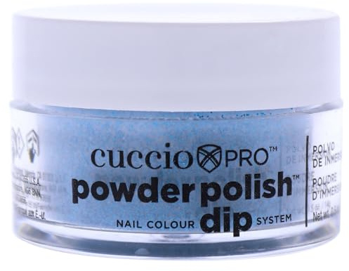 Cuccio - Pro Powder Polish Nail Colour Dip System - Deep Blue Glitter - for Women - Nail Powder - 0.5 oz