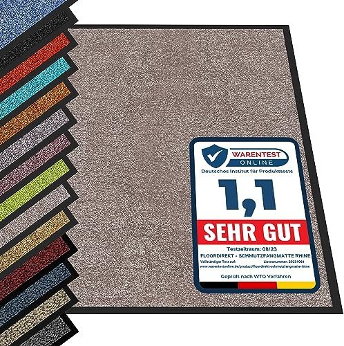 etm | Paillasson, Tapis d'entrée | Antidérapant, Couleur Unique | Produit de qualité | Tapis d'entrée Lavable | Rose Beige, 90 x 120 cm