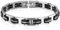 Flongo Herren-Kette Herrenarmband Kautschuk Männer Armreif, Edelstahl Armband Armreif Armkette Fahrradkette Motorradkette Silber Schwarz Biker Herren-Accessoires
