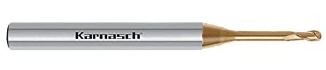 Karnasch 3062570150060 Microfresa Metal Duro Con Radio De 3D, < 15×D, 1.5Mm Diámetro De Corte, 6 Mm Utilizando Longitud, 4Mm Diámetro Del Vástago, 50Mm Longitud, 1.20Mm Longitud De Corte