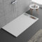 piatto doccia bianco, design moderno, modello Malaga, in marmo e resina ad pietra effetto ardesia, luxury, gelcoat, slim 3cm 80x200