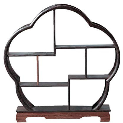 Healifty Chinesische Holz Montieren Vitrinen Palisander Regal für Hauptdekoration ohne Ornamente (Pflaumenblüte Form)