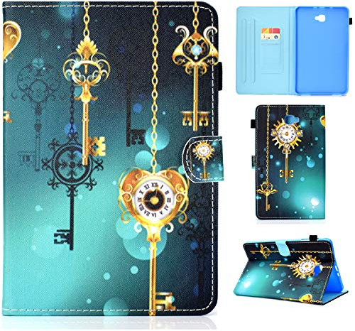 Succtop Samsung Tab A6 Hülle PU Leder Folio Flip Brieftasche Tablet Tasche Schutzhülle mit Stifthalter, Auto Schlaf/Wach Funktion für Samsung Galaxy Tab A 2016 10.1 Zoll SM-T580/SM-T585 Glocke