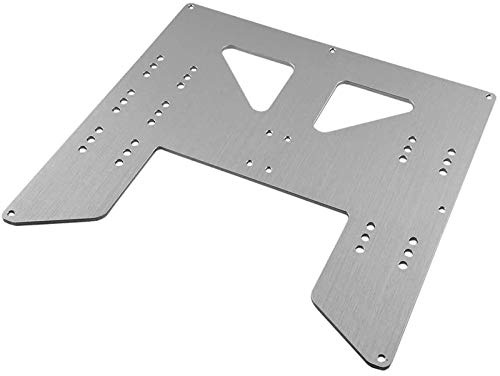 T&F 3D-Drucker Teile Upgrade Y Wagen Eloxierte Aluminiumplatte für den Prusa i3 Anet A8 3D-Drucker Hotbed Support Beheiztes Bett Zubehör, Silber