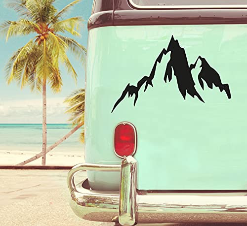 pixlfactory Berge Kurz Mountains Aufkleber Sticker Decal Vinyl für Camper, Wohnmobil, Wohnwagen, Auto, Motorrad, Koffer, Fahrrad, Notebook und mehr