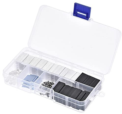 sourcing map 21 mm x 15 mm x 11 mm to 220 Aluminium Kühlkörper Kit zum Kühlen von Transistordioden mit Stützstift und Kunststoffbox Plastic