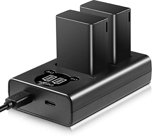 ENEGON EN-EL25 EN-EL25A Batteria Ricaricabile 1600mAh(2-Pack),Kit Caricabatterie Doppio Smart LED per Nikon Z Series,Z50, Z30, Z 50, Z FC, Nikon EN-EL25,EN-EL25A,4241 e Nikon MH-32 Fotocamera Digitale