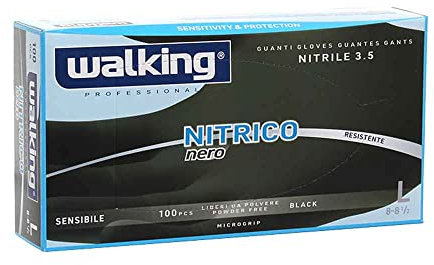 Guanti Neri in Nitrile Walking 100pz 3.5 (L)