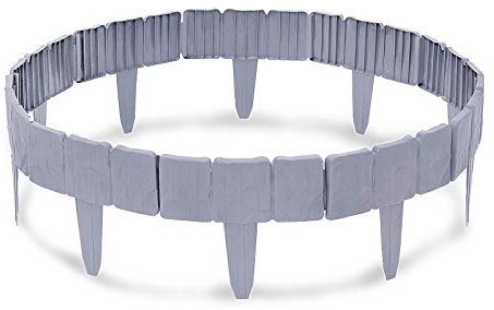 Froadp 25x23cm Rasenkante Kunststoff, 10m T-Formig Beetumrandung Mähkante, Steinoptik Palisade Beeteinfassung Garten Dekorativ für Obstgärten Beete Wege(40 Stück)