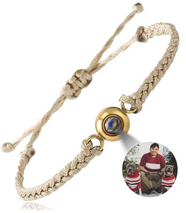 EMIRISTIC Personalisiertes Foto Armband Personalisierte Geschenke Vergoldet Fotoarmband Zartes Foto Armband Valentinstag Geburtstagsgeschenk für Männer Frauen