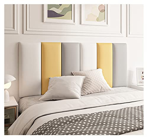PFCDZDU Tête Lit Pelable Et Collable, Panneaux Muraux Autocollants 3D, Doux PU Imperméable Protection Rembourrée pour Maison Chambre À Coucher Fond D'écran Décorer (Couleur : Jaune, Taille : 1pcs)