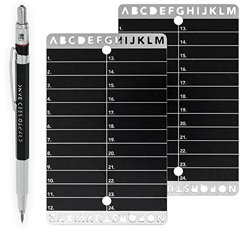 Crypto Seed Bank – Stahlplatten für Krypto-Samen-Aufbewahrung – einfache und präzise Gravur für Bitcoin Cold Wallet Seed Backup – für Ledger Nano und Trezor One Hardware-Brieftaschen – groß