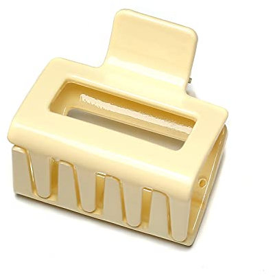 QinGoo Mittelgroß Quadrat Haarklammer Klauen Haarspange Schöne Damen Haarschmuck Elegant Haar-Accessoire 1 stück, 5.2cm*4.8cm, Crème