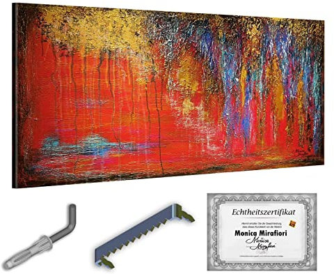 Monica Mirafiori I 100% HANDGEMALT I Gemälde Schweigen 140x70cm | Gemälde Handgemalt | Acrylgemälde | Sehr Großes Acrylbild I Moderne Kunst I Kunstbilder