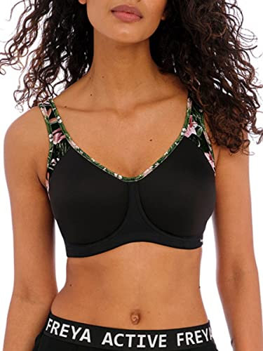 Freya Active Sonic Moulded J-Hook Sports Bra Jungle Black Black 30H