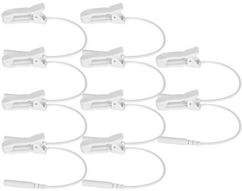 Akozon 10 Stück 2,0 mm Ohrclip Elektrodendraht Verbindungskabel Physiotherapiekabel Ohrclip-Elektrodenkabel Verbindungskabel für digitales TENS-Massagegerät