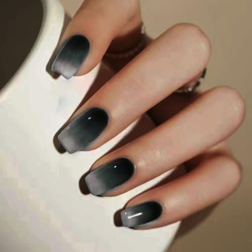 Brishow Sarg künstliche Nägel French Press on Nails Gradient Stick on Nails Ballerina Acryl Fake Nails 24pcs für Frauen und Mädchen (B)