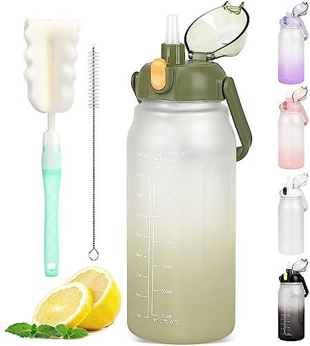 GXCROR Water Bottle 2L with Straw, 100% Leakproof Water Bottle, BPA Free Water bottle,Anti Rupture Drinking bottle for Daily use, Fitness and Outdoor Activities