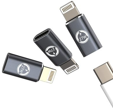 27W Schnellladegerät Adapter(3pack) USB C Mutter auf Lightning Männlich Type C Klinke Kabel Fast Charger Stecker Set Ladekabel iPhone Netzteil Zubehör für Apple 14 13 12 11 Pro Max 7 8 Plus X tp-ip