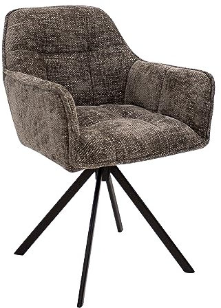 Kick Collection Drehstuhl Luc - Dunkelgrau - Modern und Hochwertig - Chenille stof en Metall - Erhältlich in vielen Farben