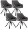 WOLTU Esszimmerstühle drehbar 4er Set, Samt Stuhl Esszimmer, Sessel Wohnzimmer, Drehstuhl, Küchenstuhl, Polsterstuhl mit Armlehnen, Loungesessel ergonomisch, Dunkelgrau, EZS12dgr-4