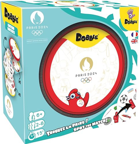 Dobble Asmodee Jeux Olympiques Paris 2024 - Jeux de société - Jeu de Cartes et d'ambiance à partir de 6 Ans - 2 à 8 Joueurs - Version française