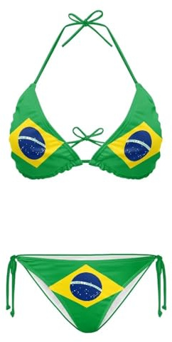 Suhoaziia Costume da bagno a triangolo in due pezzi per le donne Halter Spaghetti Strap Costumi da bagno Tie Perizoma laterale Bikini Set