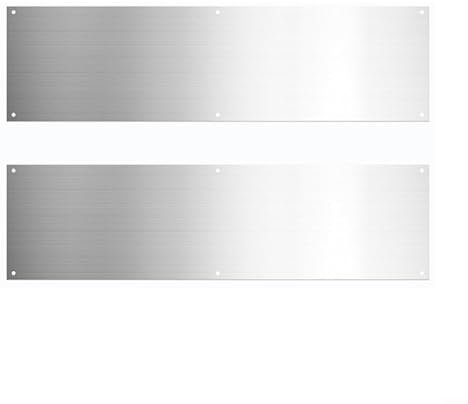 Oceanlend 2 placas de empuje de acero inoxidable, placa de puerta de metal, protección de puerta/puerta inferior, para puerta interior y exterior, 41 x 11 x 1,5 cm, L29F66PQB73G2DW048C73