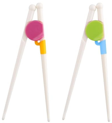 Tabanzhe 2 Pairs Kids Beginners Training Chopsticks,Detachable Reusable Learning Chopsticks,Easy Helper Right or Left Handed Learner Chopsticks for Bady Toddler Children Adult(Green + Rose Red)