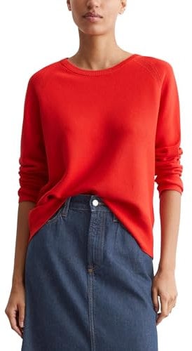 Marc O'Polo Denim Damen Pullover aus Bio-Baumwolle mit Rundhalsausschnitt, Rot (Vermillion Red), S