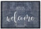 Hochwertige Brush Fußmatte Haustür - Hello Welcome 50 x 70 cm - rutschfeste Schmutzfangmatte wetterfest - außen Fussmatte innen - Waschbare Türmatte