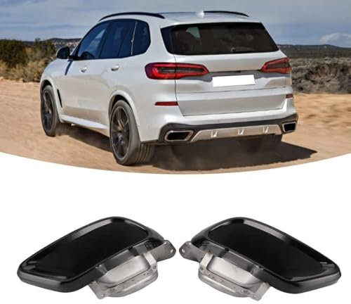 CAOXINZI 2 Stücke Auto Auspuffblende Endrohrblende für BMW X5 G05 M Sport 2019+, Edelstahl Auto Auspuffblenden Endrohrblenden Schalldampfer Auspuff Blende Endrohr