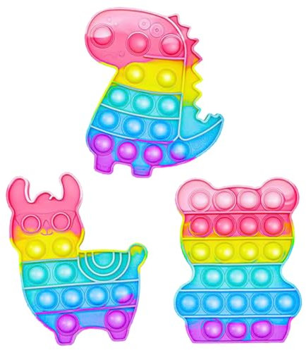 DKDDSSS 3 Packs Pop Bubble Fidget Toy Set, Sensorisches Fidget Spielzeug, Push and Pop Bubble Sensory Fidget Toy, Poppets Spielzeug für Kinder und Erwachsene