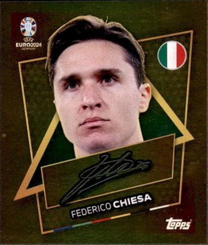Topps EM 2024 Germany Einzelsticker Star Spieler Signature (ITA SP - Federico Chiesa - Star Player - Gold Signiture)