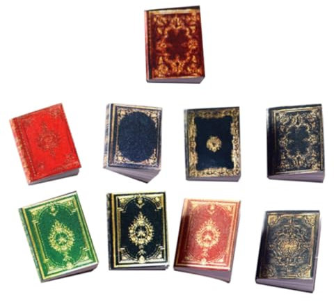 Stuff in miniatura, libri Accessori per la casa delle bambole Miniature libri vintage Model Mini Libri Decorazione 9pcs