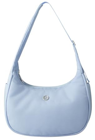 Babysun Mini-Umhängetasche für Damen, Nylon, Halbmondtasche, Unterarm-Umhängetasche, Damen-Schulterhandtaschen, kleine Tragetasche, Weiß (Blue-4L)
