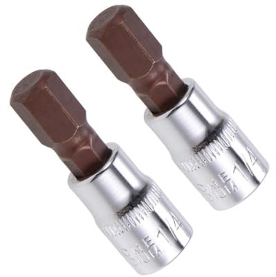 TA-VIGOR 2Pcs Hex Bit Socket, 1/4 Drive x H8 (8mm) Allen Key Socket, Premium S2 Steel Bits, Hex Bit with 38mm Length for Ratchet Wrench, Torque Wrench, Slide Bar, Impact Power Drills