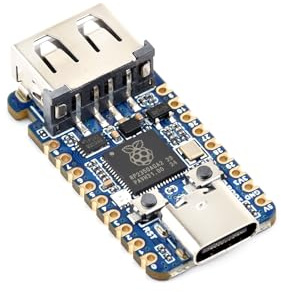 Waveshare RP2350A USB Mini Development Board, Based On Raspberry Pi RP2350A Dual-core & Dual-Architecture Microcontroller, 150MHz Operating Frequency Castellated Module, Suitable for SMD