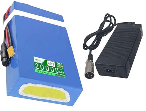 ZXLLAFT Batterie Lithium-ION 48 V 20 Ah Batterie Lithium-ION 72 V 20 Ah 40 Ah Batterie Li-ION 60 V 25 Ah Batterie Amovible 52 V avec Chargeur et BMS pour Moteur 250 W - 2600 W,48v20ah