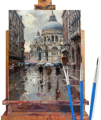 Malen Nach Zahlen Erwachsene Italien,Schloss Malen Nach Zahlen DIY set Handgemalt Ölgemälde,Mit Pinseln und Acrylfarbe,Bastelset Erwachsene Frauen für Geschenke und Home Wand Dekoration (40x60cm) M14