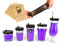 Griffor Cupote Lot de 5 Protections anti-drogue réutilisable en silicone extensible | Capote de verre | Paille integrée | Capuchon anti-drogue anti-renversement