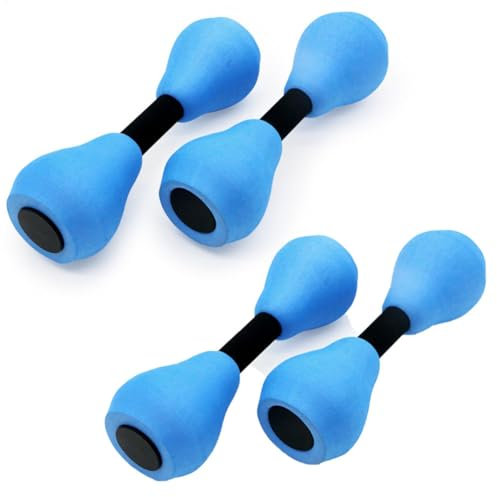 Wasserhanteln - 4 Stück Aqua Hanteln Set, Pool-Gewichte für Wassergymnastik, Eva-Schaum Wasserhanteln für Wassergymnastik und Aquafitnes, Wasserhanteln Schwimmen Barbells für Kinder und Erwachsene
