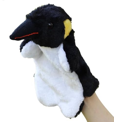 YARNOW Spielzeug Pinguin Handpuppe Aus Plüsch Cartoon-tierhandpuppe Zum Spielen Und Geschichtenerzählen Für Junge Mädchen Schwarz Kreatives Lernspielzeug Für Eltern-Junge