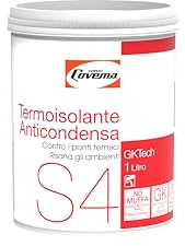 Covema S4 GKTech Pittura Termoisolante Anticondensa per Interni | Contro Muffa e Condensa | Barriera Termica con Sfere Ceramiche | Finitura Opaca Bianco | Pronto all'Uso per Pareti e Soffitti