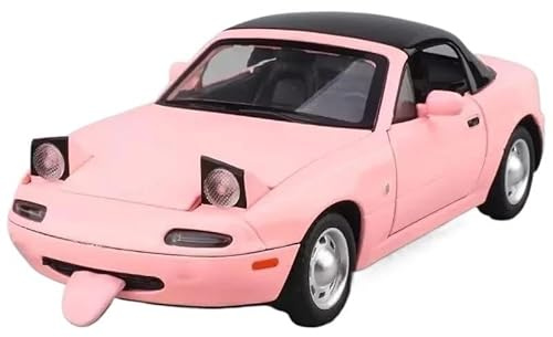 Passend für Mazda MX-5 1:24 Alu-Cabrio, Sport-Druckguss-Rennfahrzeuge aus Metall, Automodell ohne Batterien(Pink)